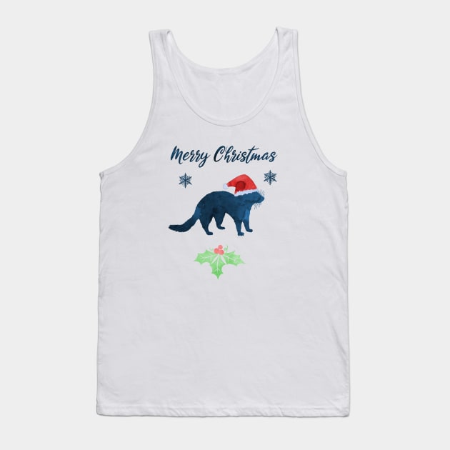 Christmas Ferret Art Tank Top by TheJollyMarten